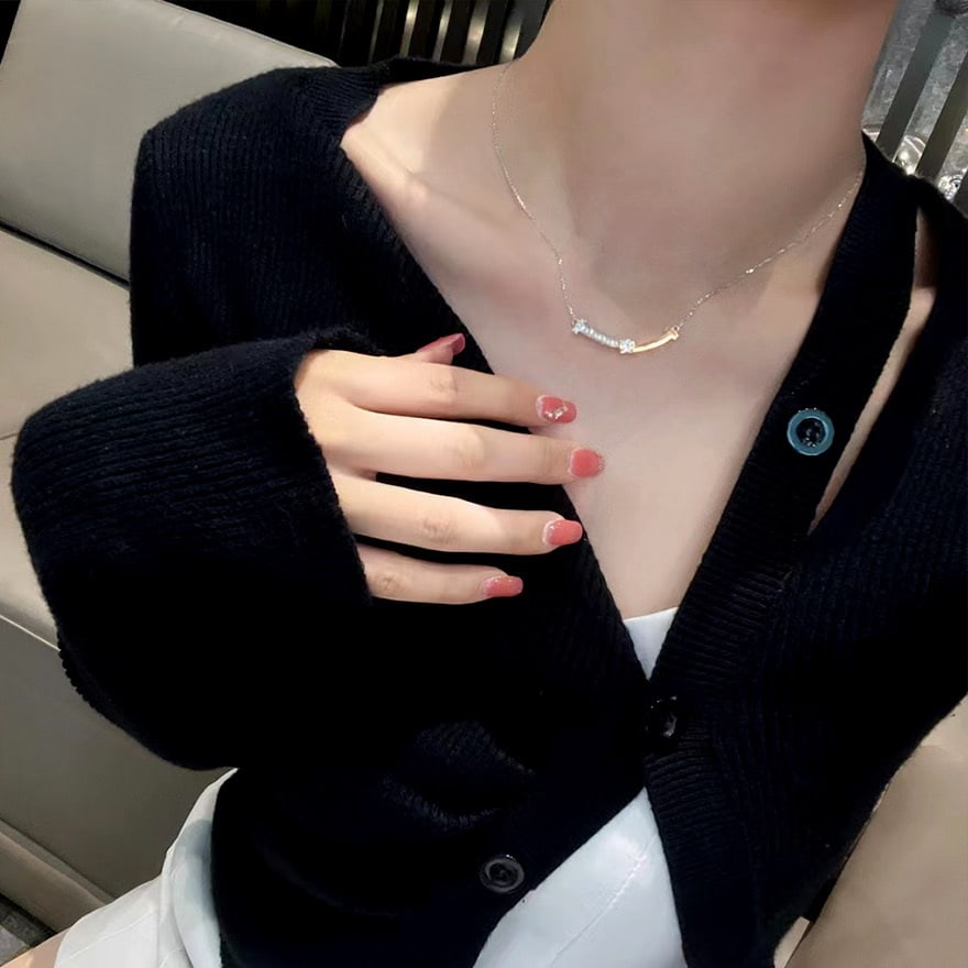 14k Gold 0.13 Ctw Natural H Diamond Necklace - 4