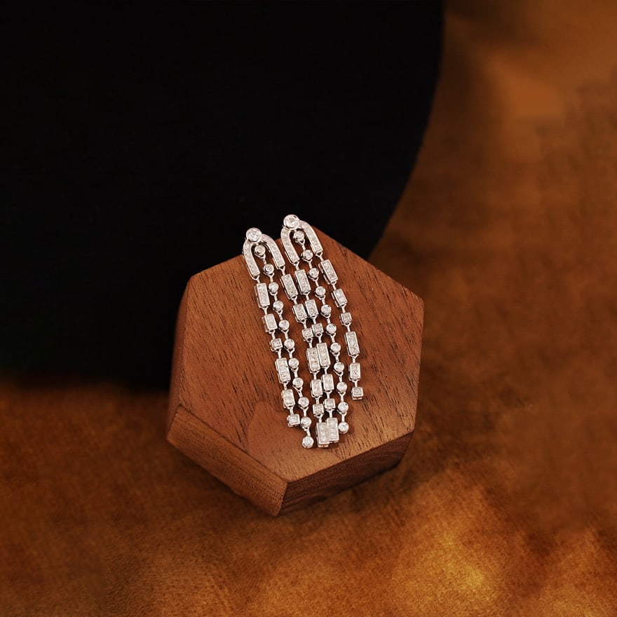 14k Gold 0.6 Ct Natural H Diamond Earrings - 5