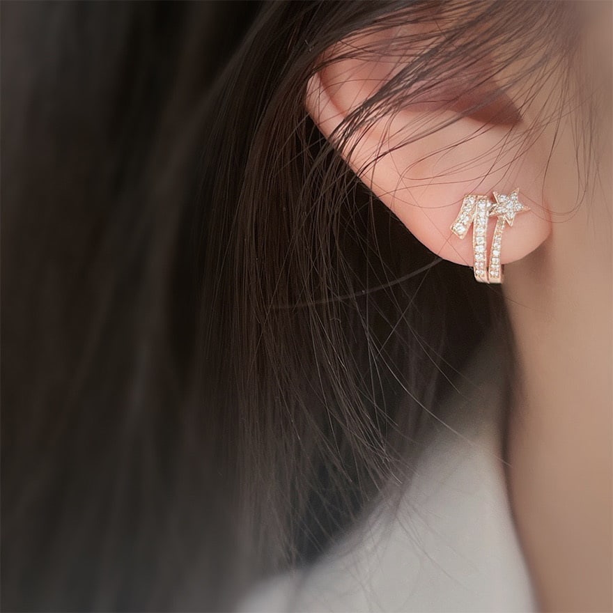 14k Gold 0.4 Ct Natural H Diamond Earrings - 3