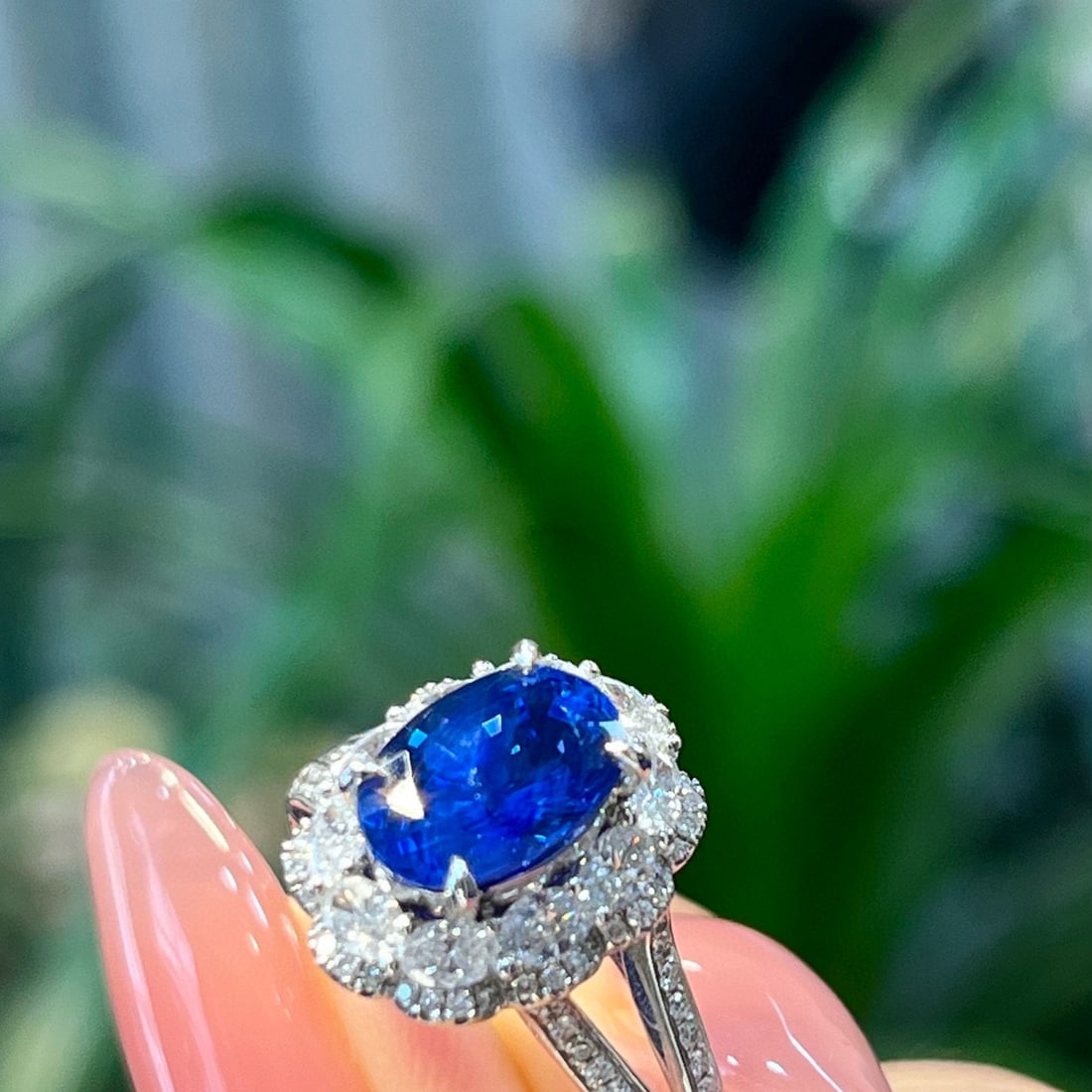 14k Gold 2.90 Ctw Natural Sapphire & Diamond Ring - 3