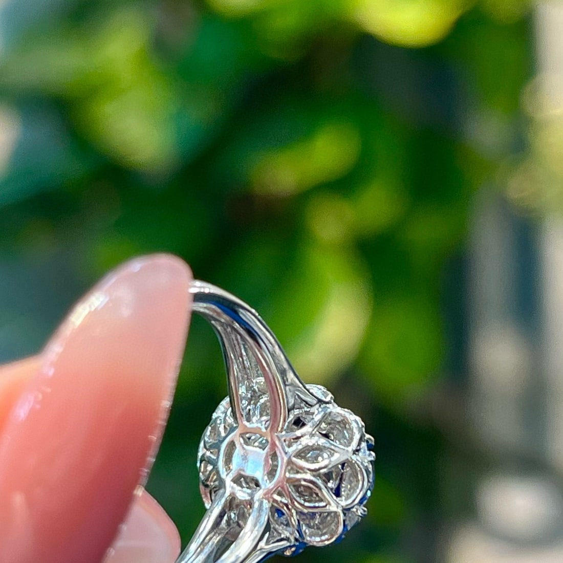 14k Gold 2.90 Ctw Natural Sapphire & Diamond Ring - 5