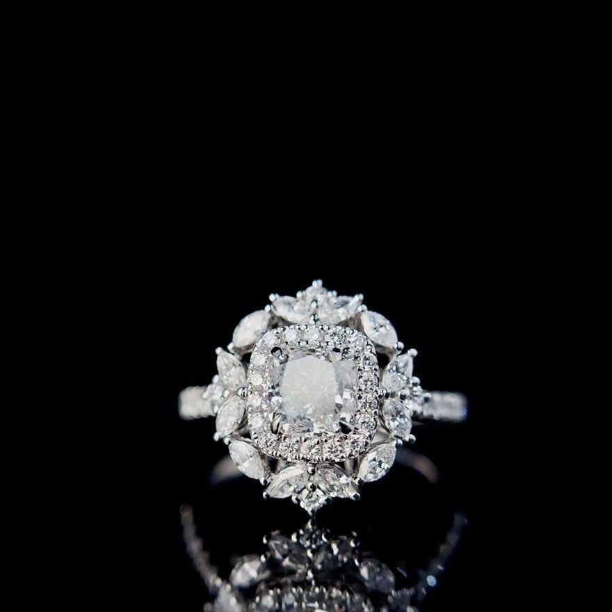 Gia Certified 14k Gold 1.75 Ctw Natural G Vs2 Cushion Diamond Ring/pendant( Without Chain ): Ref:231060242 // gold content:14k gold // ring size:7. 25us // // main gemstone:diamond // certified:gia // shape:cushion // carat weight:1. 00ct // clarity grade:vs2 // color:g //