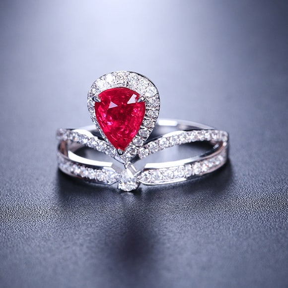 14k Gold 1.55 Ctw Natural Ruby & Diamond Ring - 3