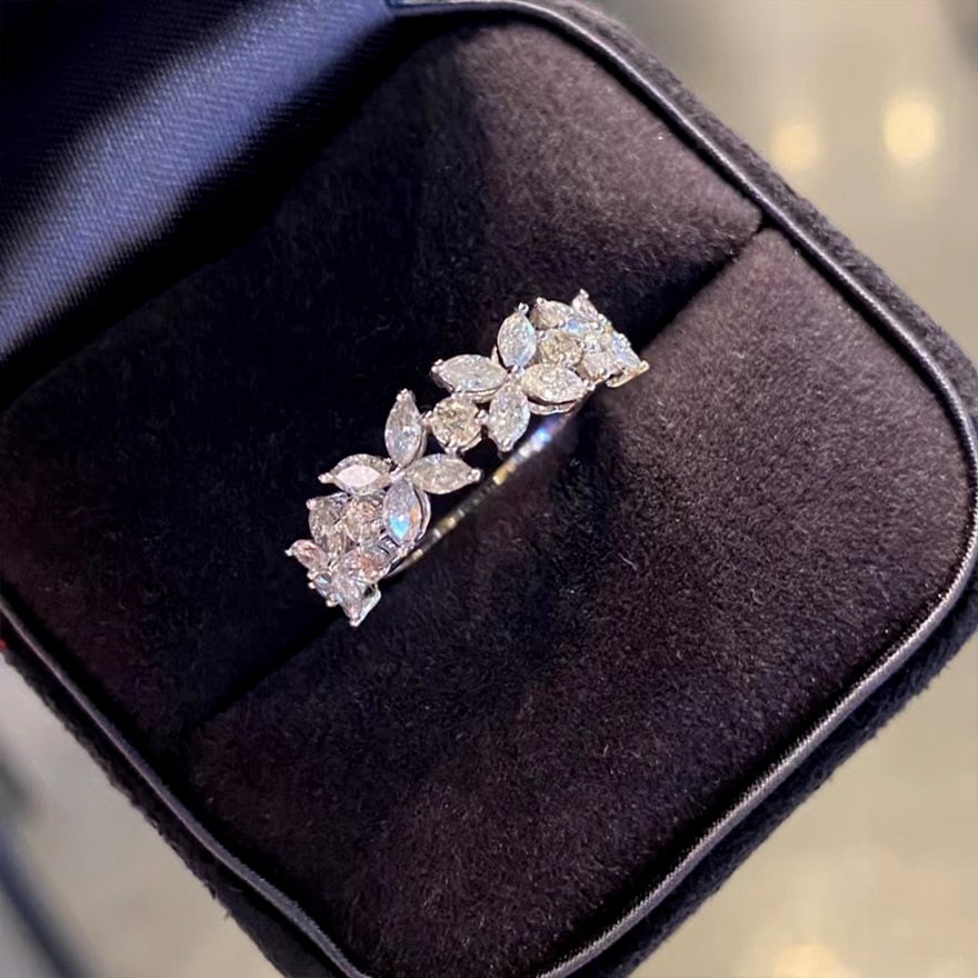 14k Gold 0.85 Ct Natural H Diamond Ring - 3