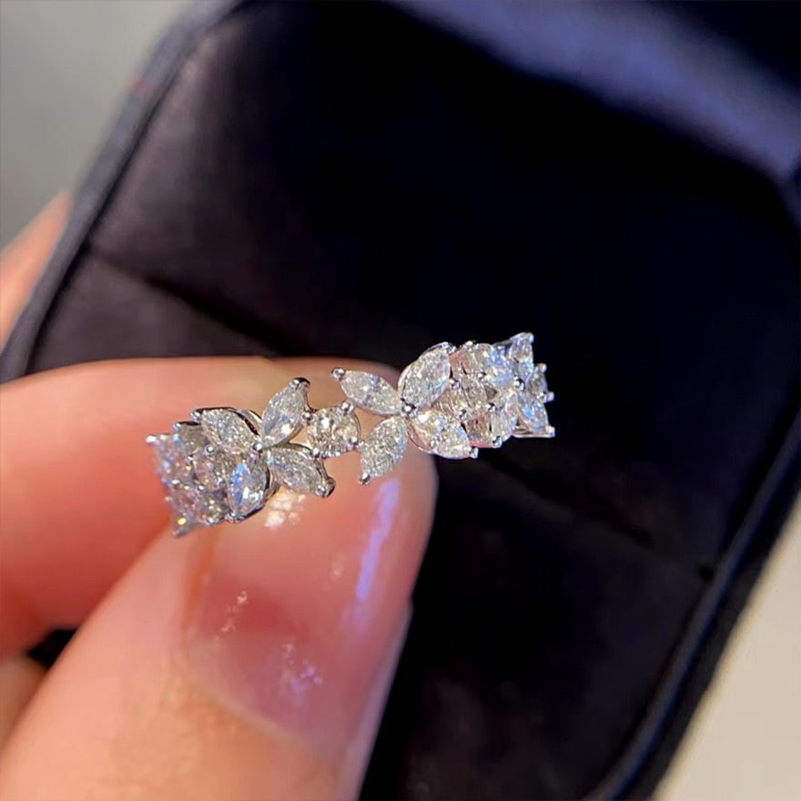 14k Gold 0.85 Ct Natural H Diamond Ring - 4