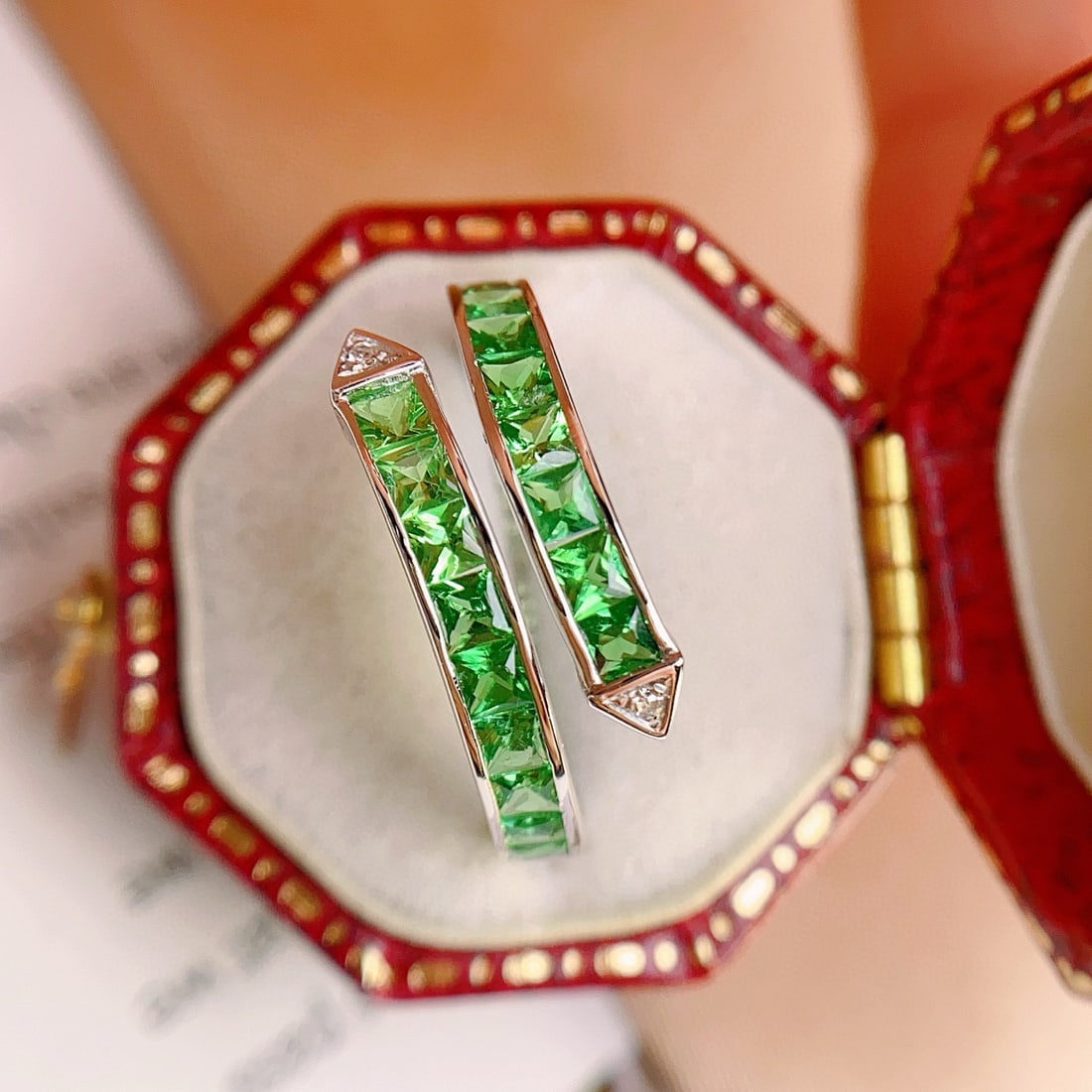 14k Gold 1.80 Ct Natural Tsavorite & Diamond Ring - 2