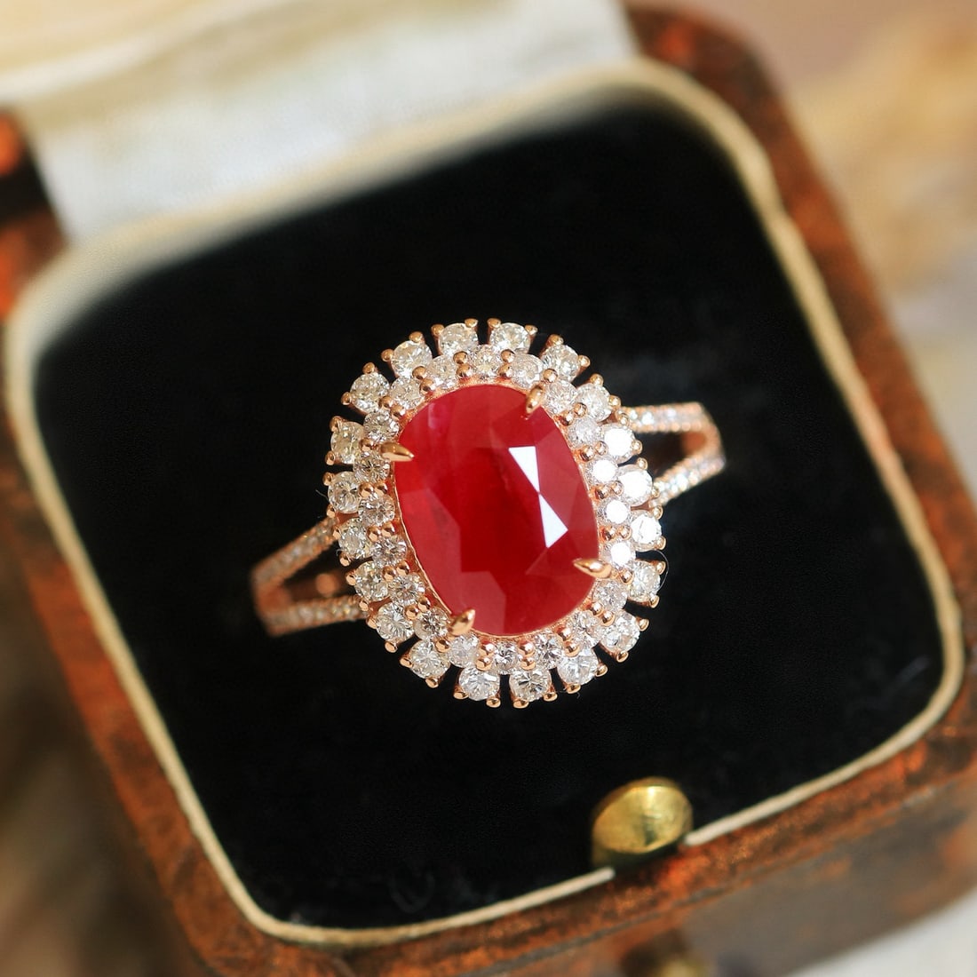 14k Gold 4.06 Ctw Natural Ruby & Diamond Ring - 2