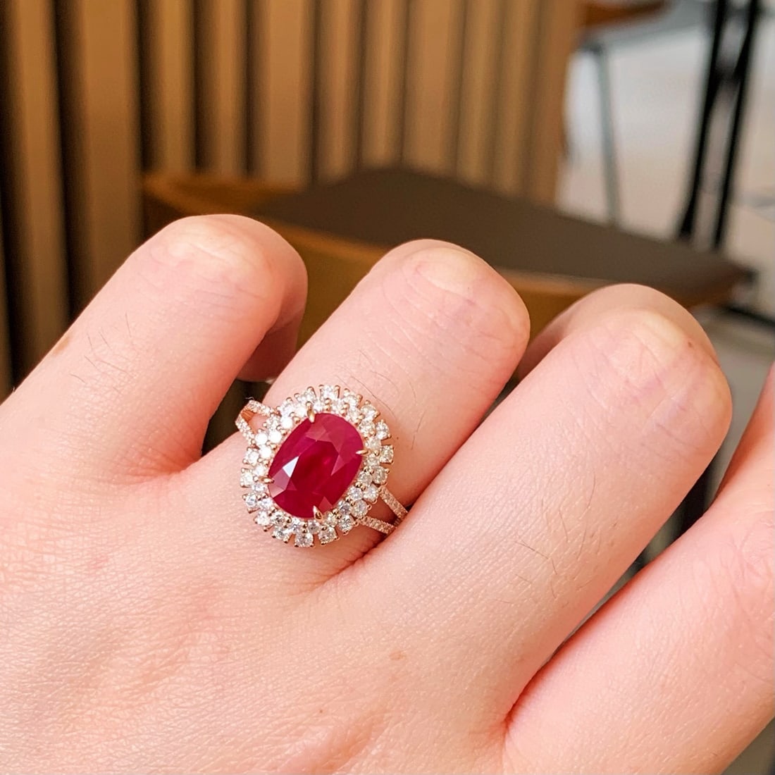 14k Gold 4.06 Ctw Natural Ruby & Diamond Ring - 6