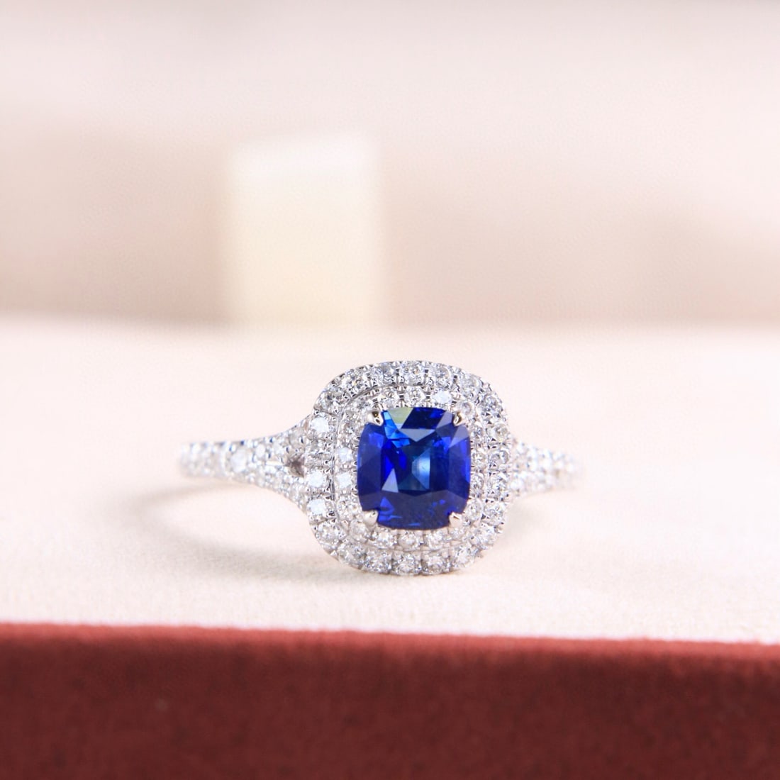 14k Gold 1.55 Ctw Natural Sapphire & Diamond Ring - 6