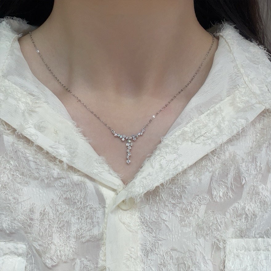 14k Gold 0.7 Ct Natural H Diamond Necklace - 2