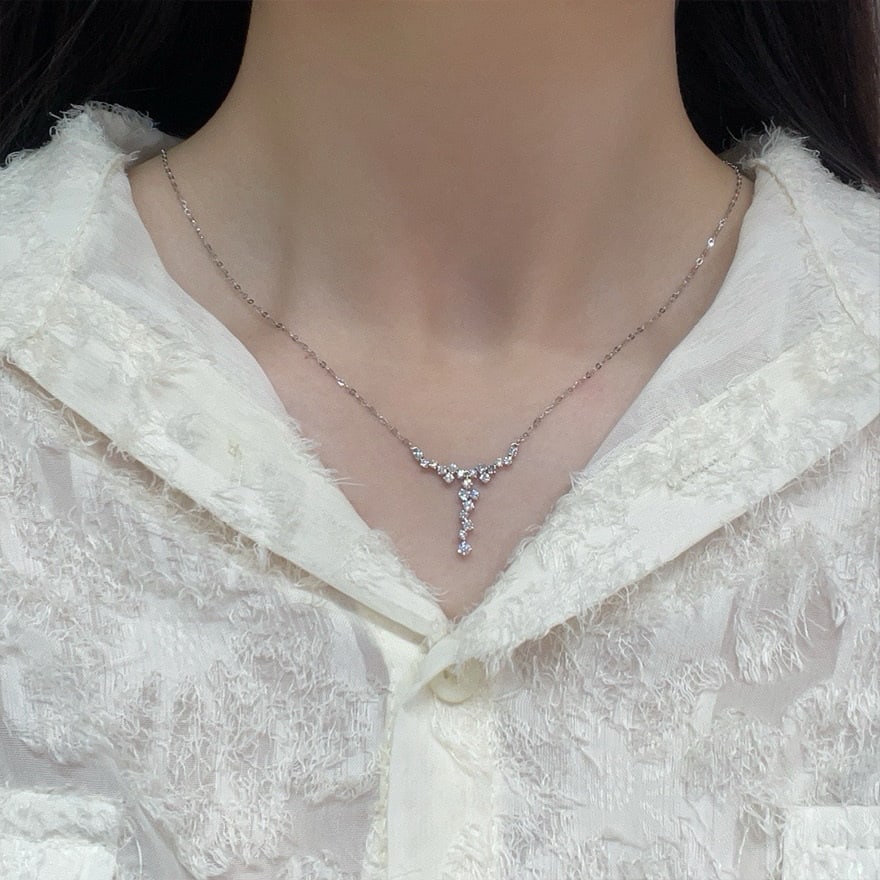 14k Gold 0.7 Ct Natural H Diamond Necklace - 3