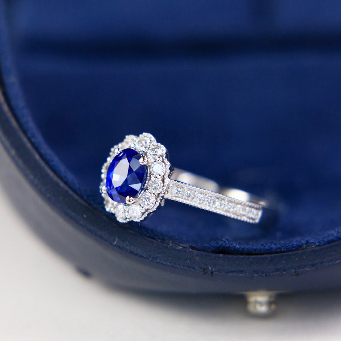 14k Gold 1.39 Ctw Natural Sapphire & Diamond Ring - 4