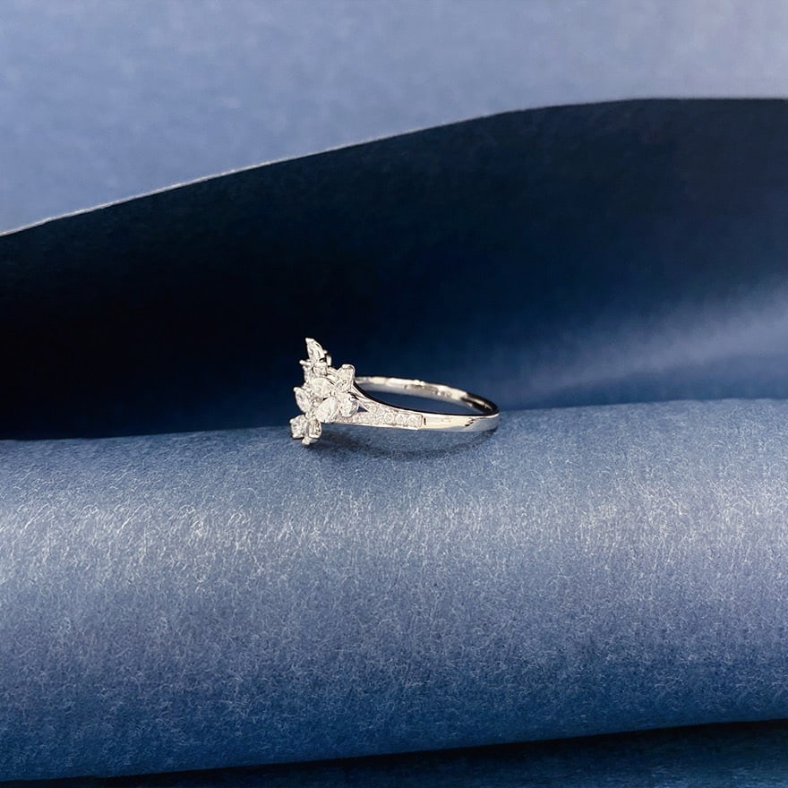 14k Gold 0.95 Ct Natural H Diamond Ring - 2