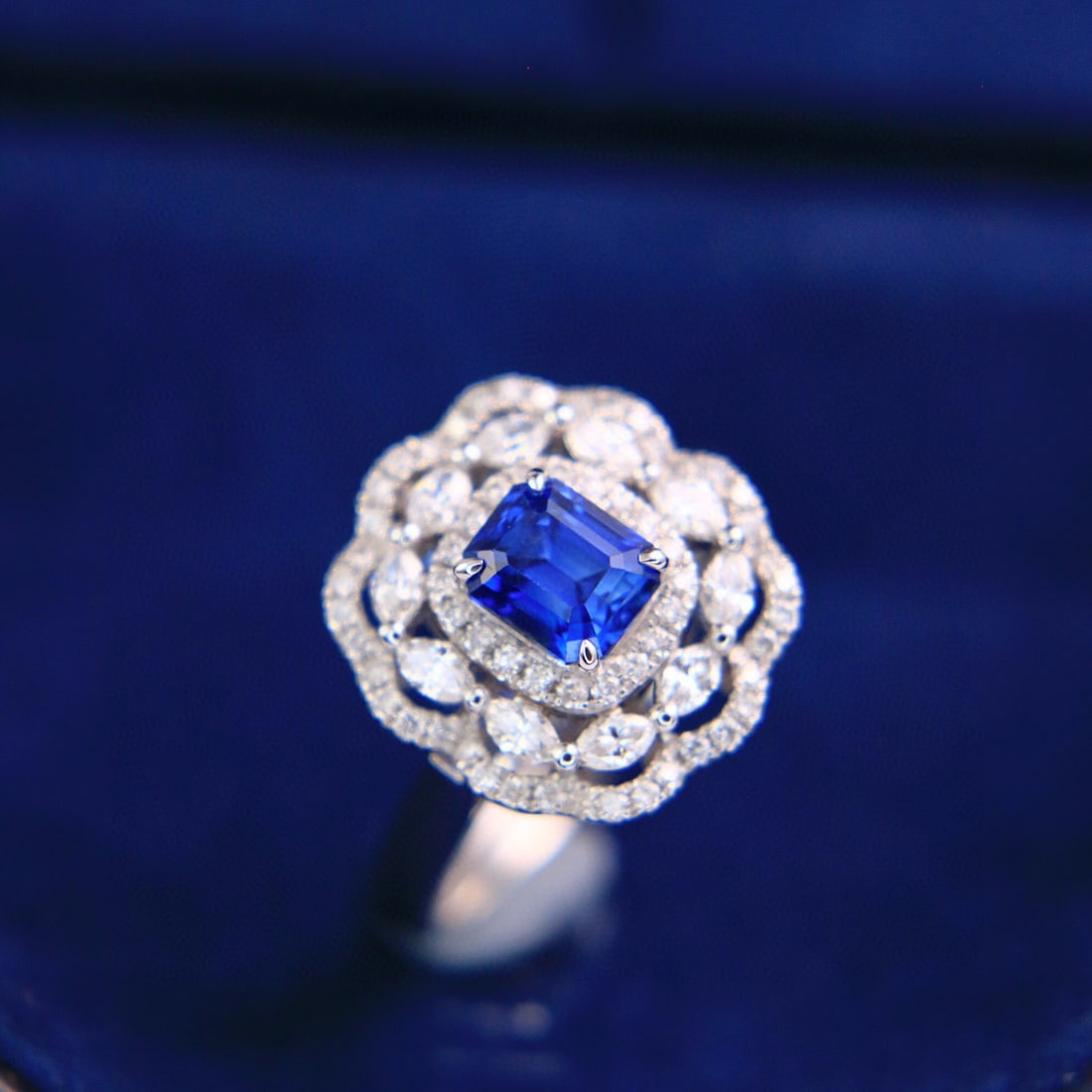 14k Gold 2.28 Ctw Natural Sapphire & Diamond Ring/pendant( Without Chain ) - 4