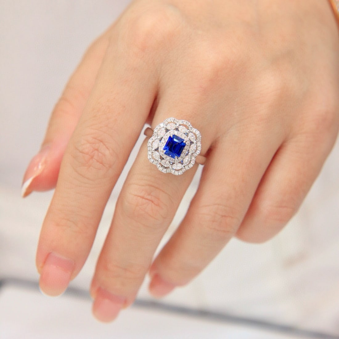 14k Gold 2.28 Ctw Natural Sapphire & Diamond Ring/pendant( Without Chain ) - 8