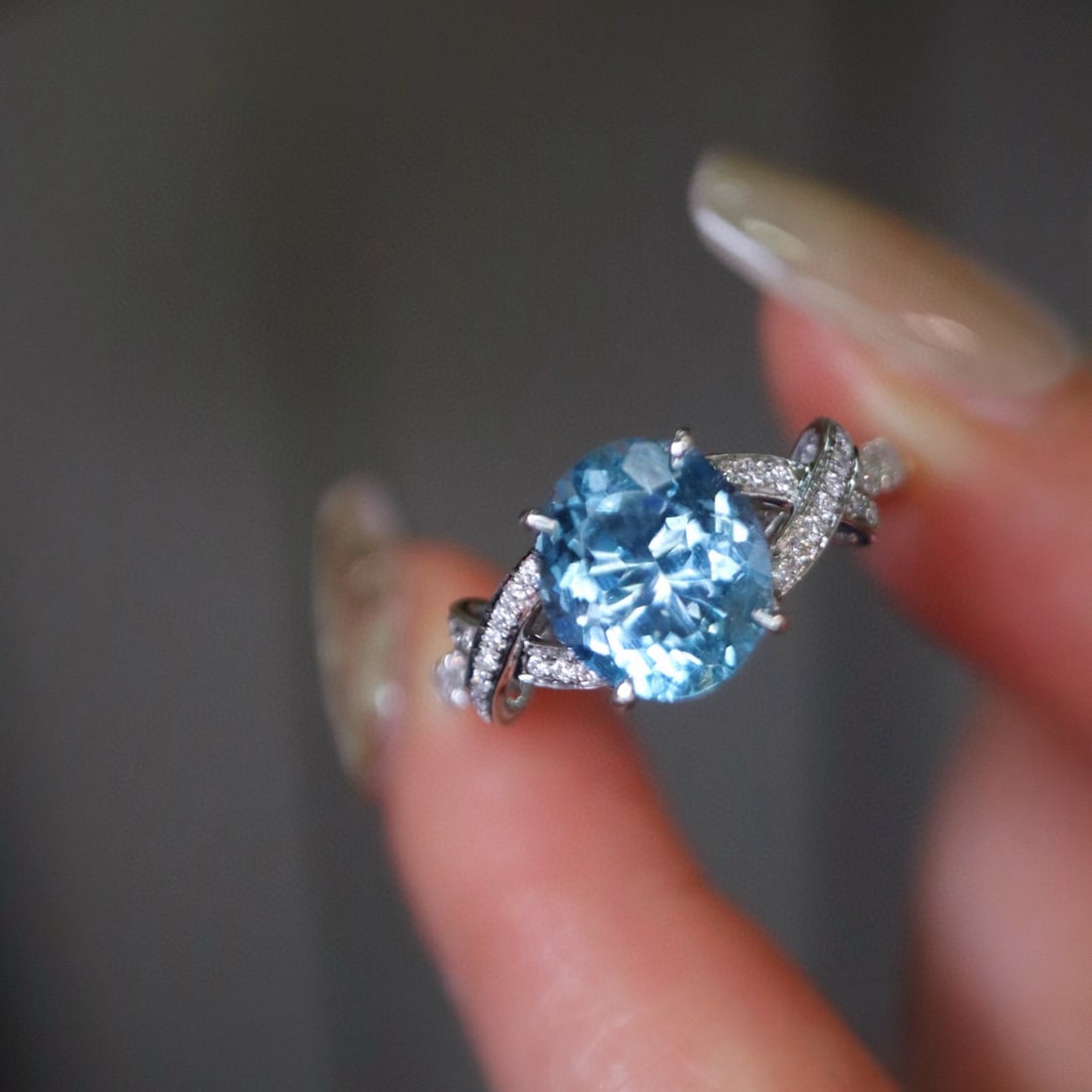 14k Gold 2.23 Ctw Natural Aquamarine & Diamond Ring - 2