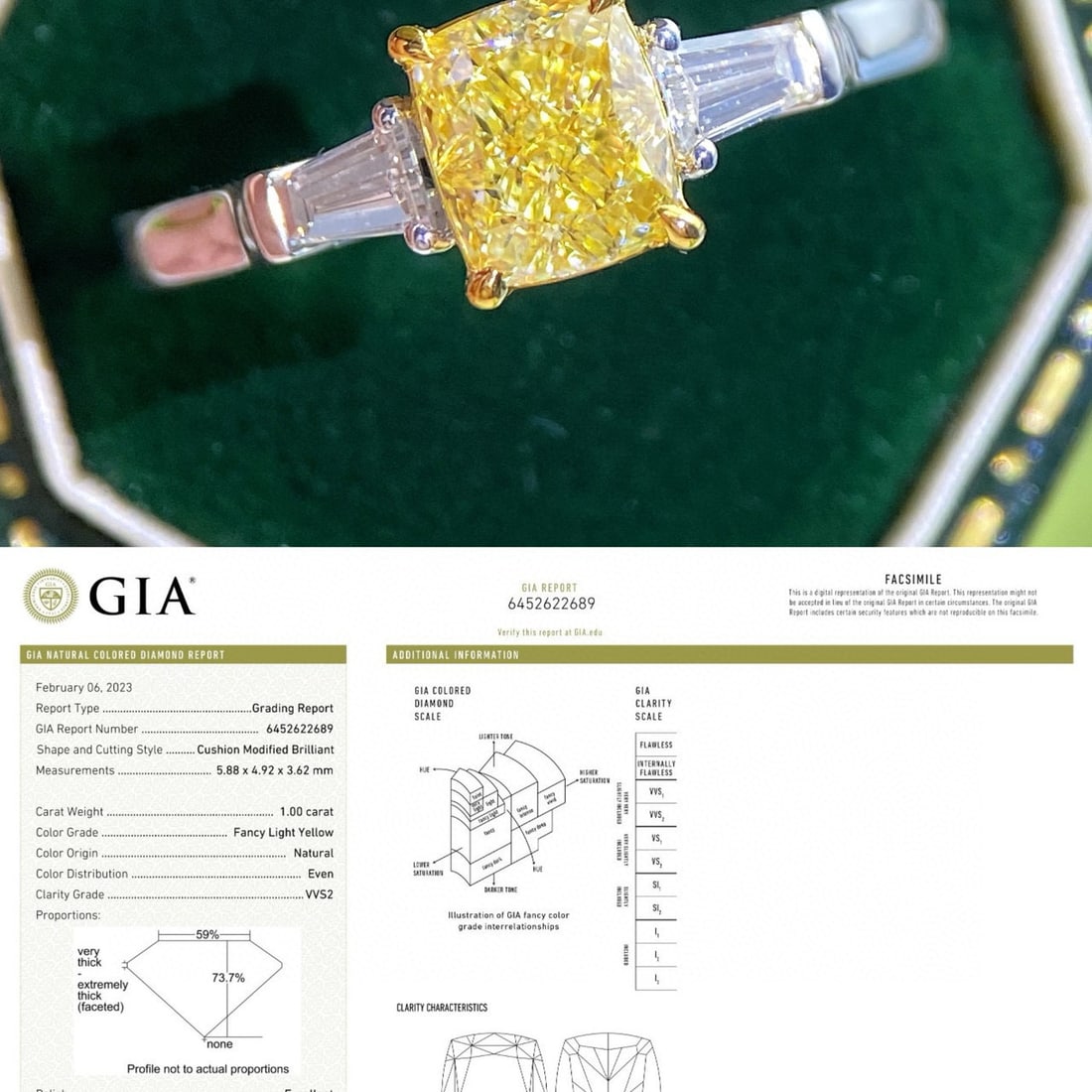 14k Gold 1.29 Ctw Natural Yellow Diamond & Diamond Ring - 7