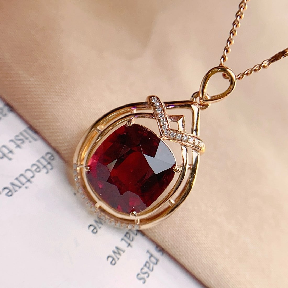 14k Gold 6.00 Ct Natural Tourmaline & Diamond Pendant( Without Chain ) - 5