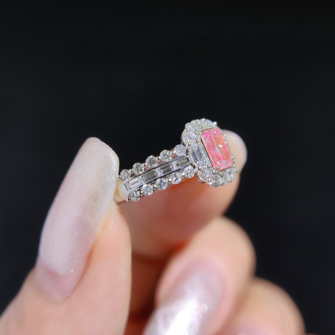 14k Gold 1.24 Ctw Natural Pink Diamond & Diamond Ring - 2