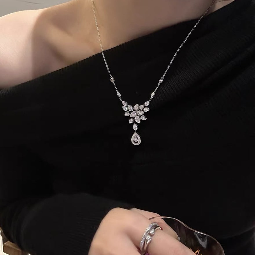 14k Gold 0.4 Ct Natural H Diamond Necklace - 3