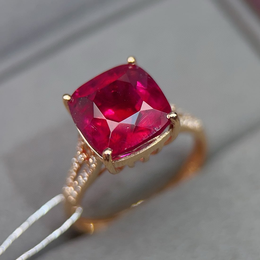 14k Gold 5.80 Ctw Natural Tourmaline & Diamond Ring - 4