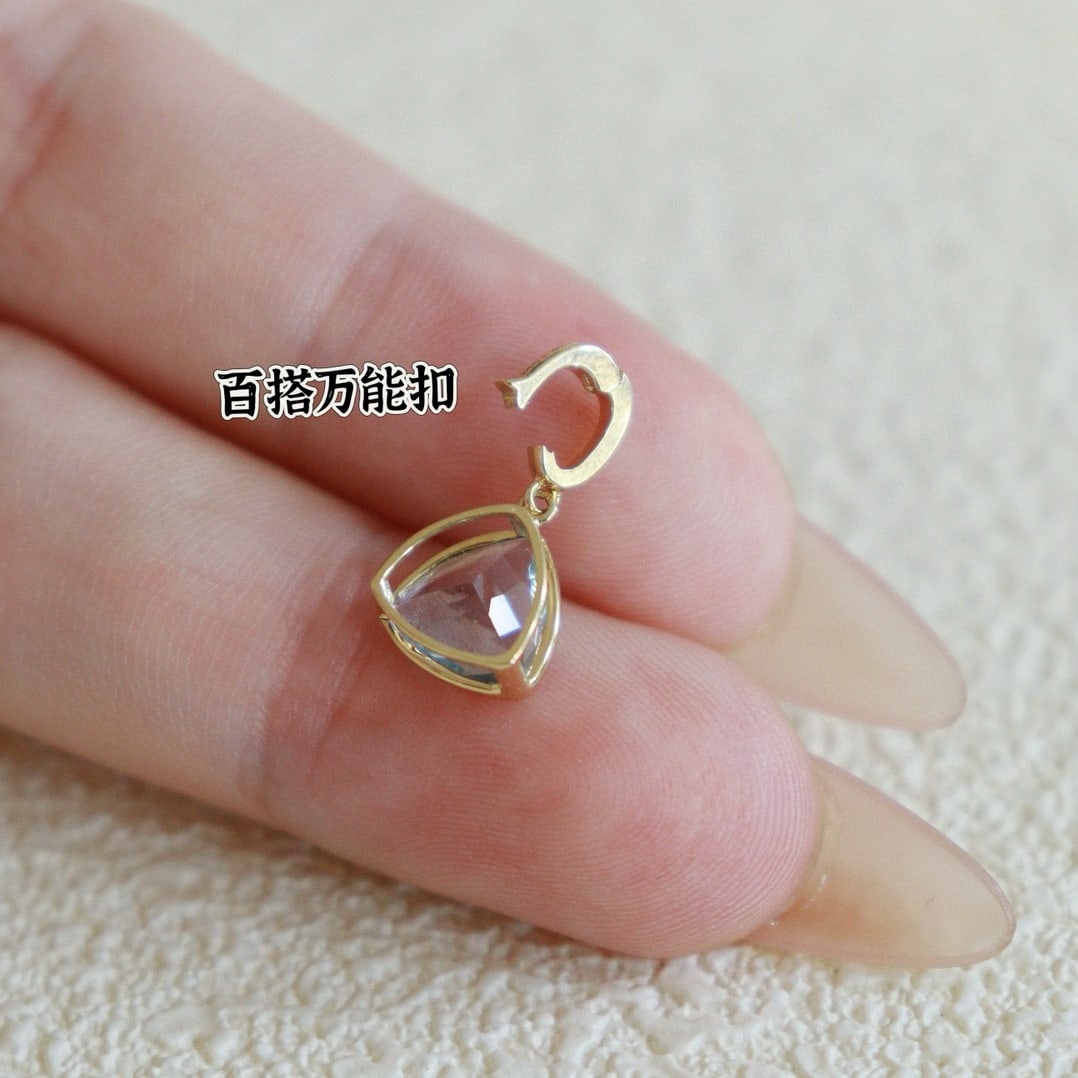 14k Gold 0.9 Ct Natural Aquamarine Pendant( Without Chain ) - 3