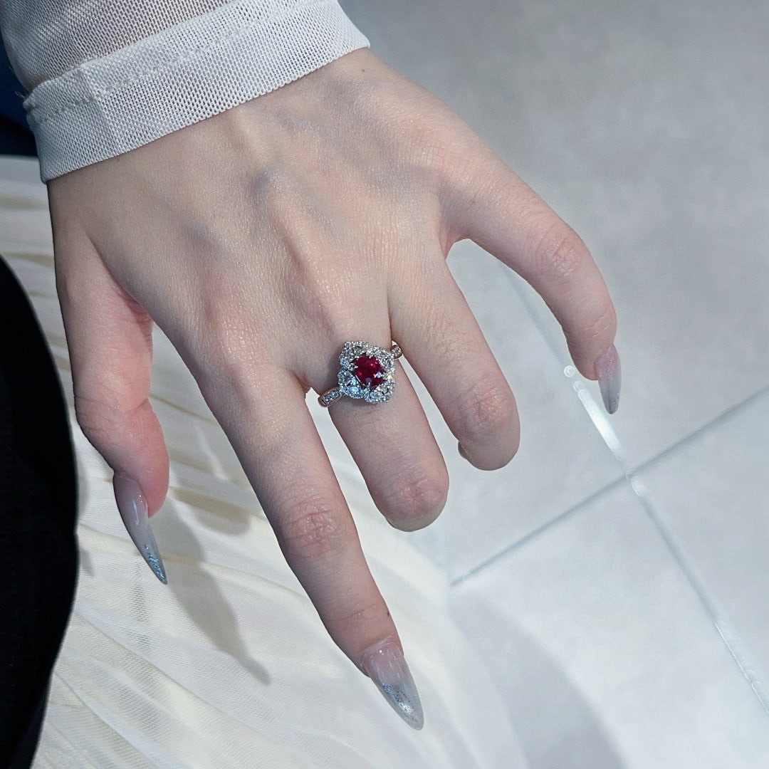 14k Gold 1.1 Ct Natural Ruby & Diamond Ring - 5