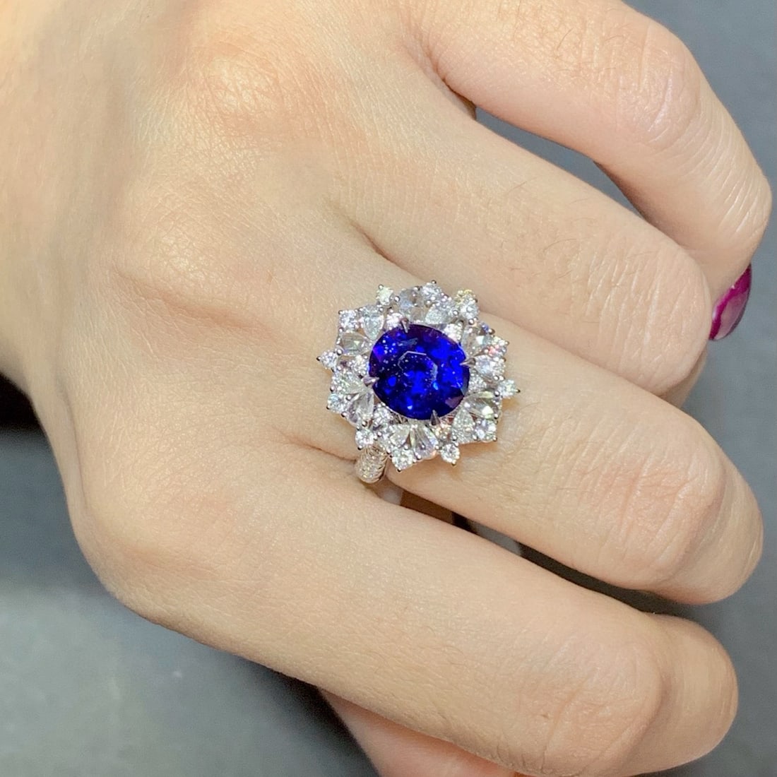 14k Gold 5.63 Ctw Natural Sapphire & Diamond Ring/pendant( Without Chain ) - 6