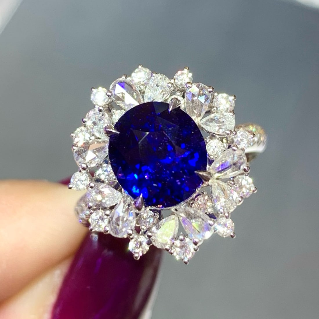 14k Gold 5.63 Ctw Natural Sapphire & Diamond Ring/pendant( Without Chain ) - 7