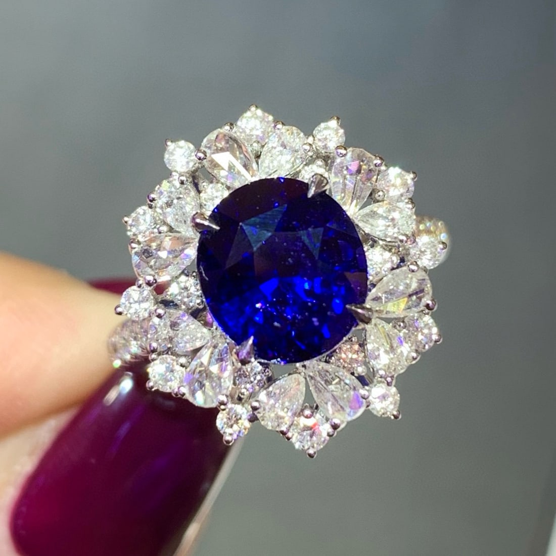 14k Gold 5.63 Ctw Natural Sapphire & Diamond Ring/pendant( Without Chain ) - 8