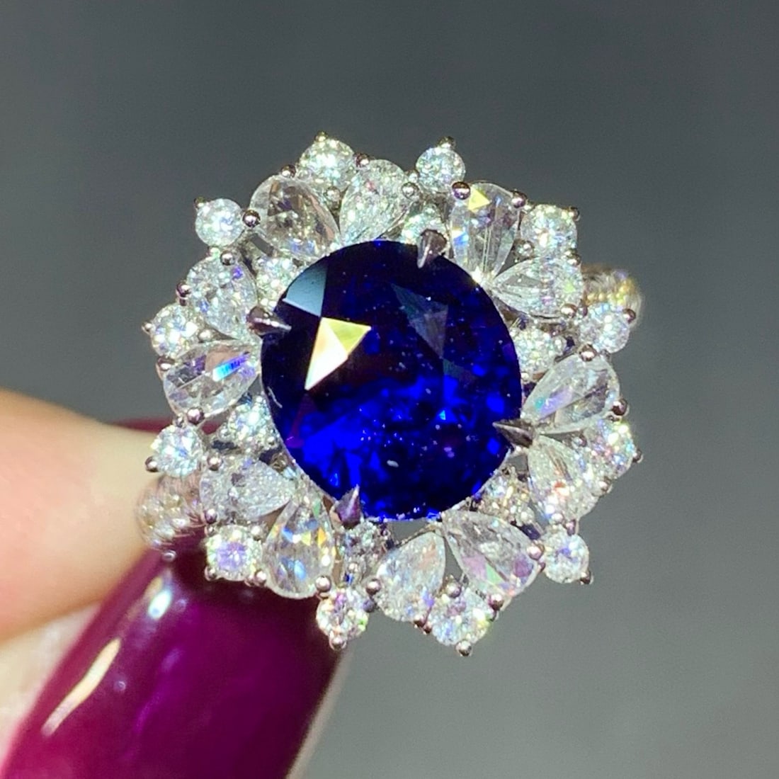 14k Gold 5.63 Ctw Natural Sapphire & Diamond Ring/pendant( Without Chain ) - 9