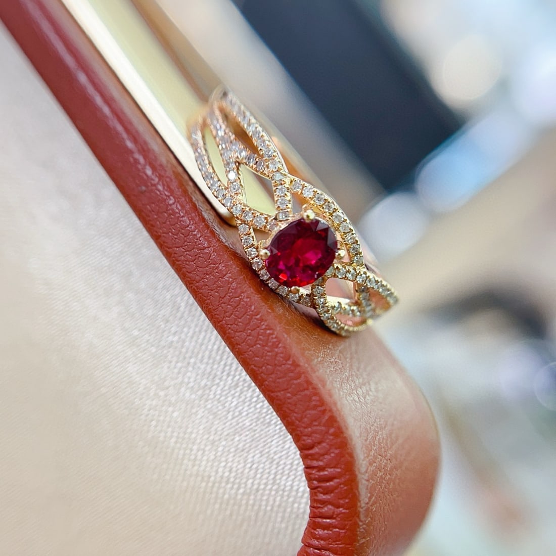 14k Gold 0.50 Ct Natural Ruby & Diamond Ring - 3
