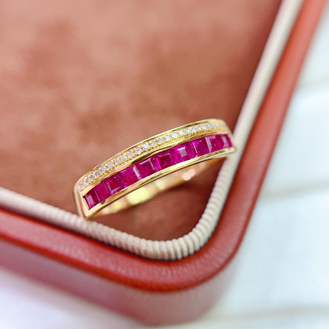 14k Gold 1.10 Ct Natural Ruby & Diamond Ring - 2