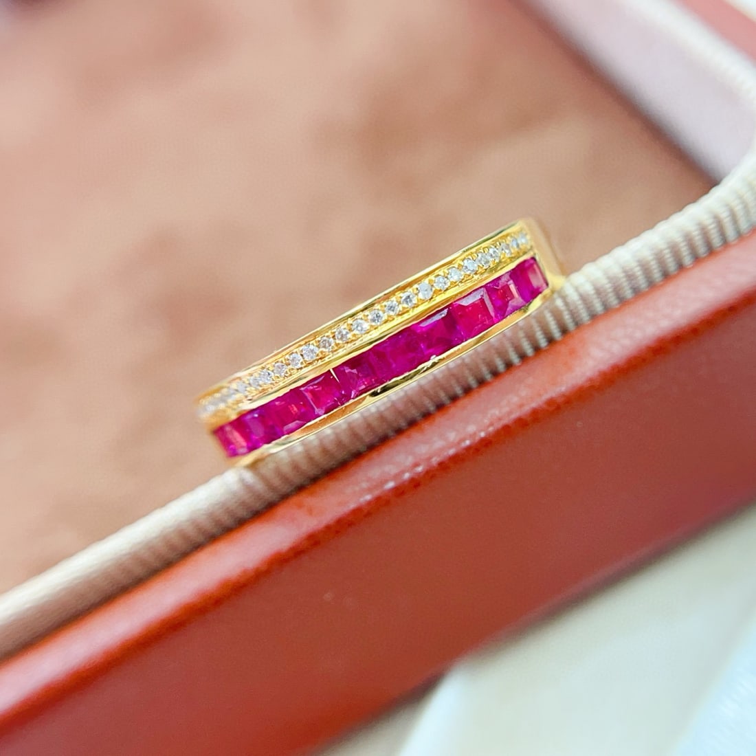 14k Gold 1.10 Ct Natural Ruby & Diamond Ring - 3