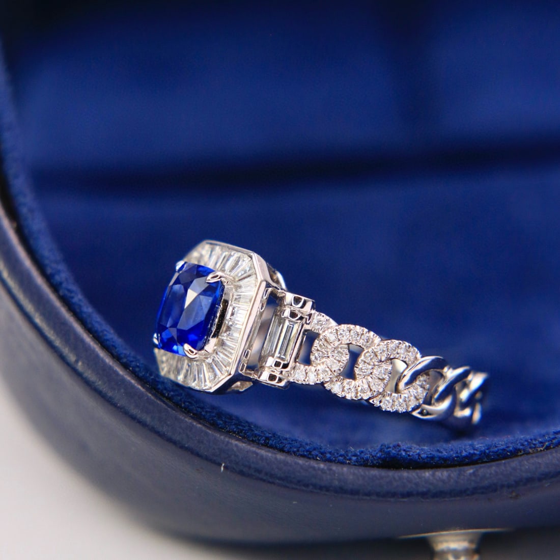 14k Gold 1.76 Ctw Natural Sapphire & Diamond Ring - 3