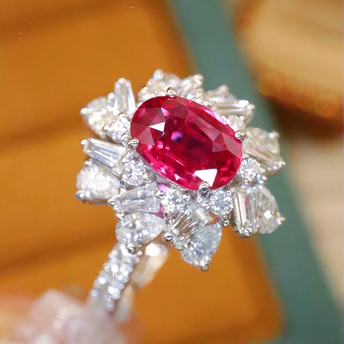 14k Gold 2.10 Ctw Natural Ruby & Diamond Ring - 2