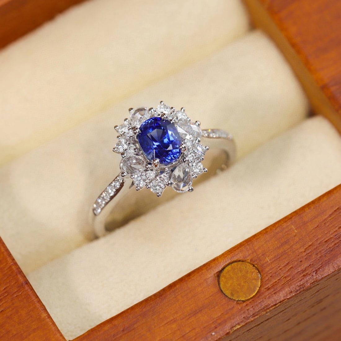 14k Gold 1.50 Ctw Natural Sapphire & Diamond Ring - 3