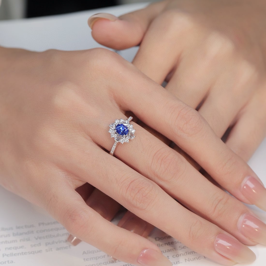 14k Gold 1.50 Ctw Natural Sapphire & Diamond Ring - 5