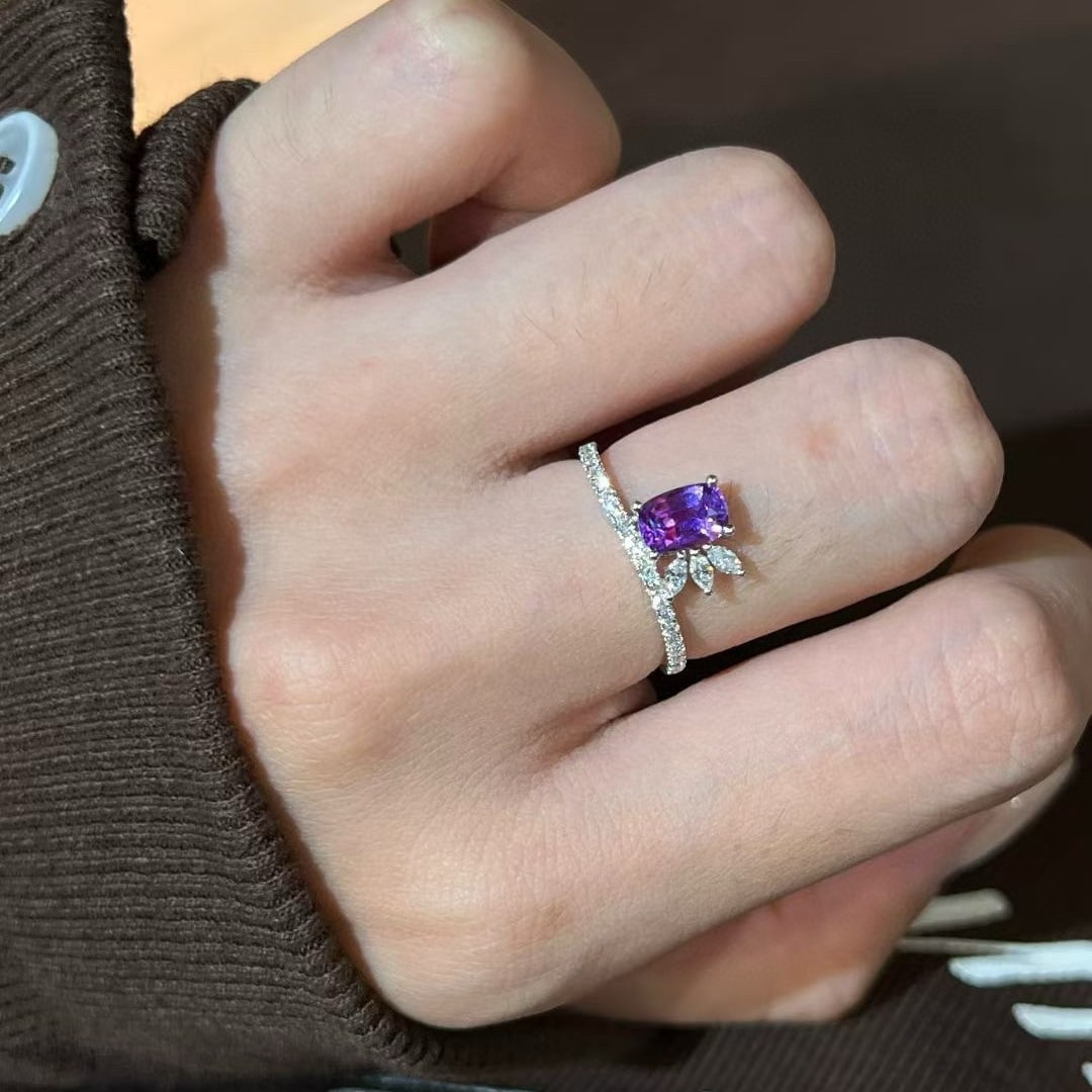 14k Gold 1.32 Ctw Natural Sapphire & Diamond Ring - 4