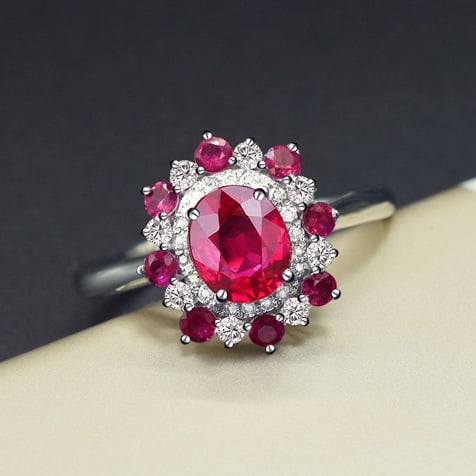 14k Gold 1.27 Ctw Natural Ruby & Diamond Ring (1 of 4)