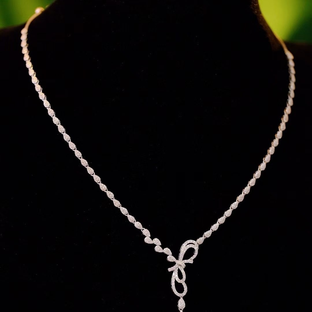 14k Gold 1.46 Ct Natural H Diamond Necklace: Ref:231061009 // gold content:14k gold // main gemstone:diamond // shape:round // carat weight:1. 46ct // clarity grade:vs-si // color:h // treatment:natural // cut grade:g // Condition: NewLow