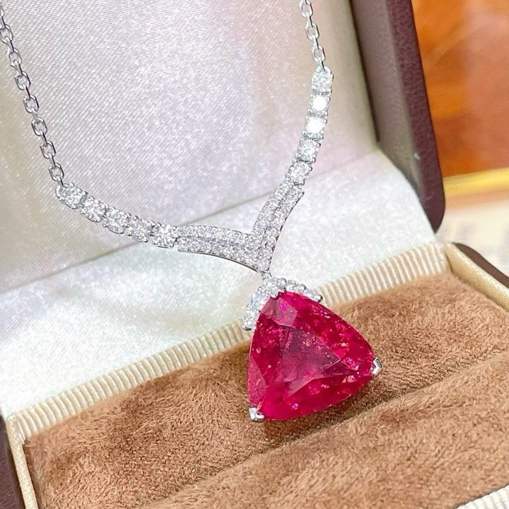 14k Gold 10.48 Ctw Natural Tourmaline & Diamond Necklace - 2