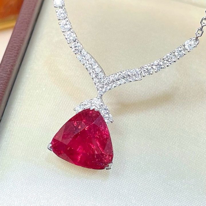 14k Gold 10.48 Ctw Natural Tourmaline & Diamond Necklace - 4