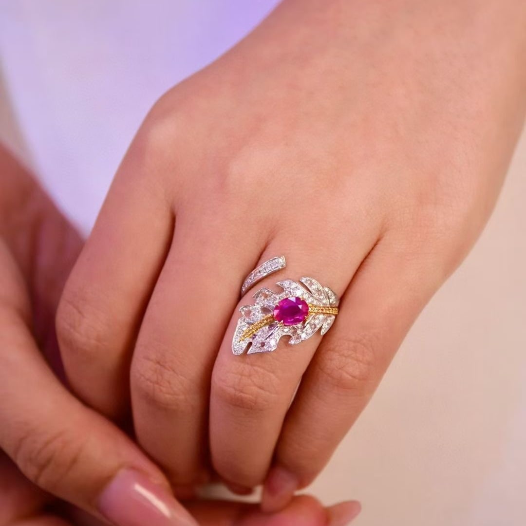 14k Gold 1.47 Ctw Natural Ruby & Diamond Ring - 3