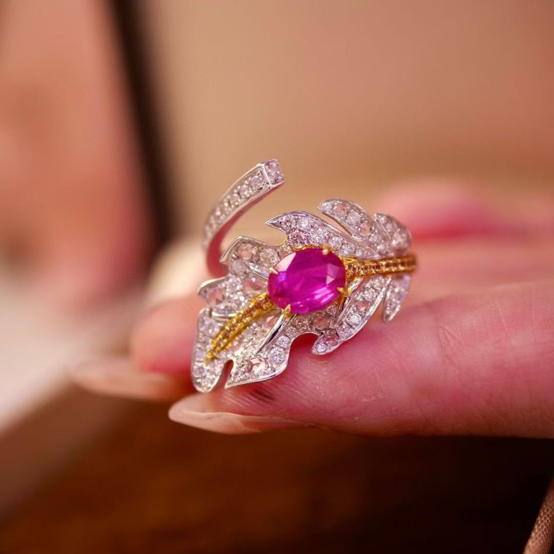 14k Gold 1.47 Ctw Natural Ruby & Diamond Ring - 5