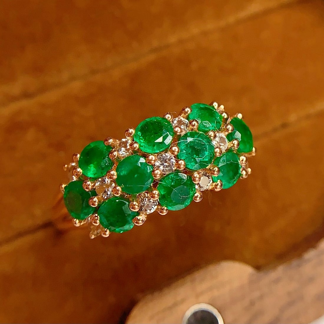 14k Gold 2.00 Ct Natural Emerald & Ruby Ring - 3