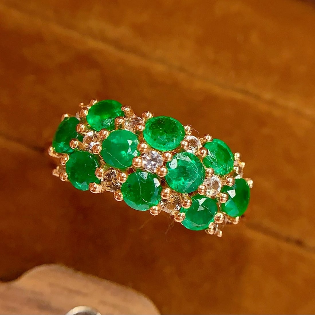 14k Gold 2.00 Ct Natural Emerald & Ruby Ring - 4