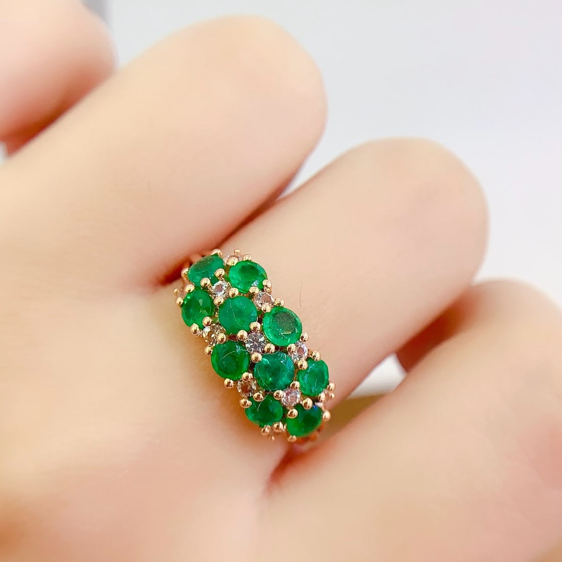 14k Gold 2.00 Ct Natural Emerald & Ruby Ring - 6