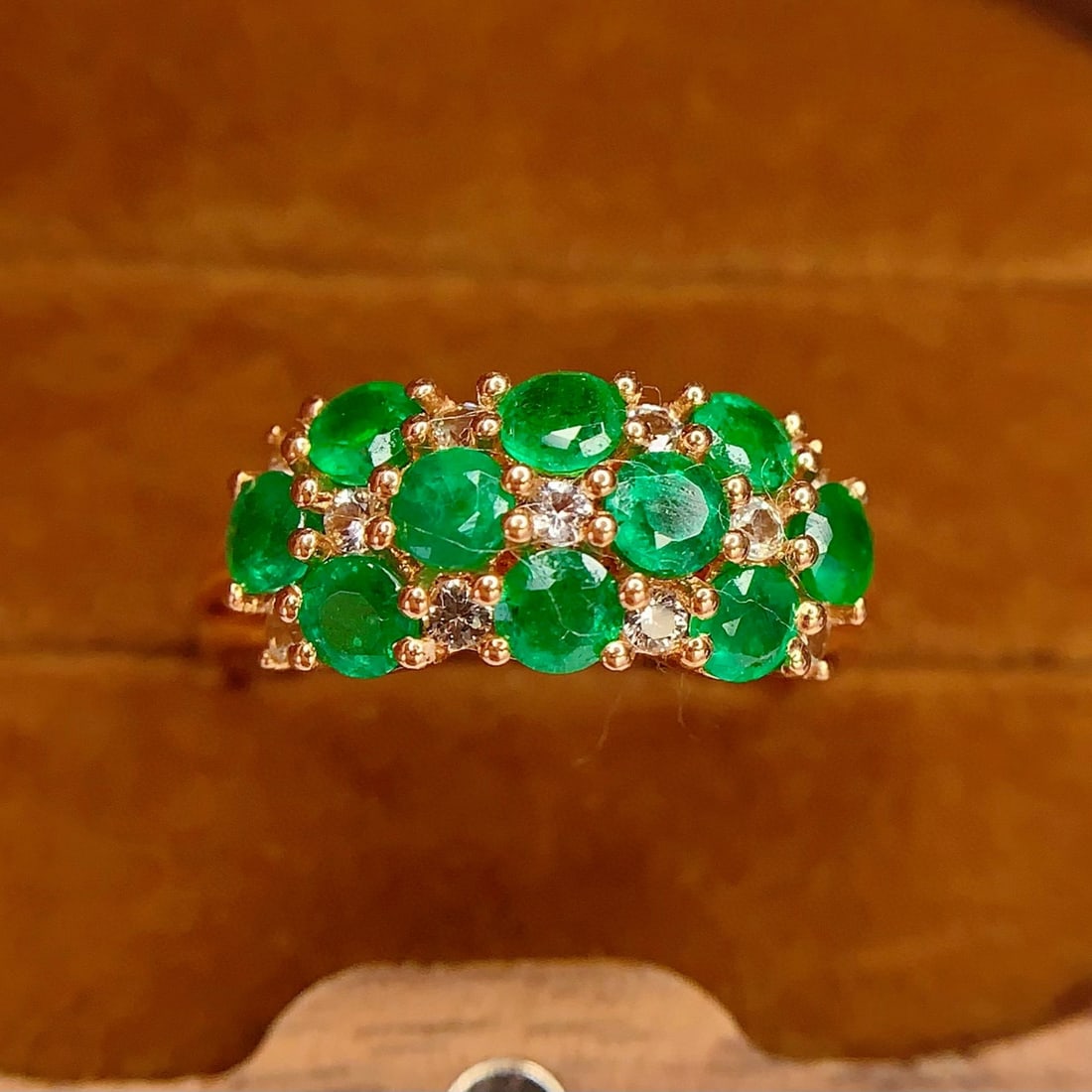 14k Gold 2.00 Ct Natural Emerald & Ruby Ring - 7