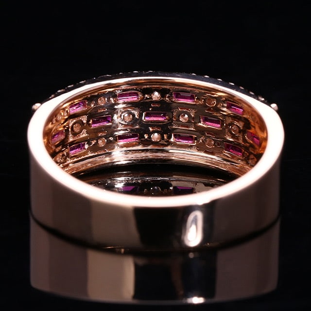 14k Gold 0.99 Ctw Natural Ruby & Diamond Ring - 4